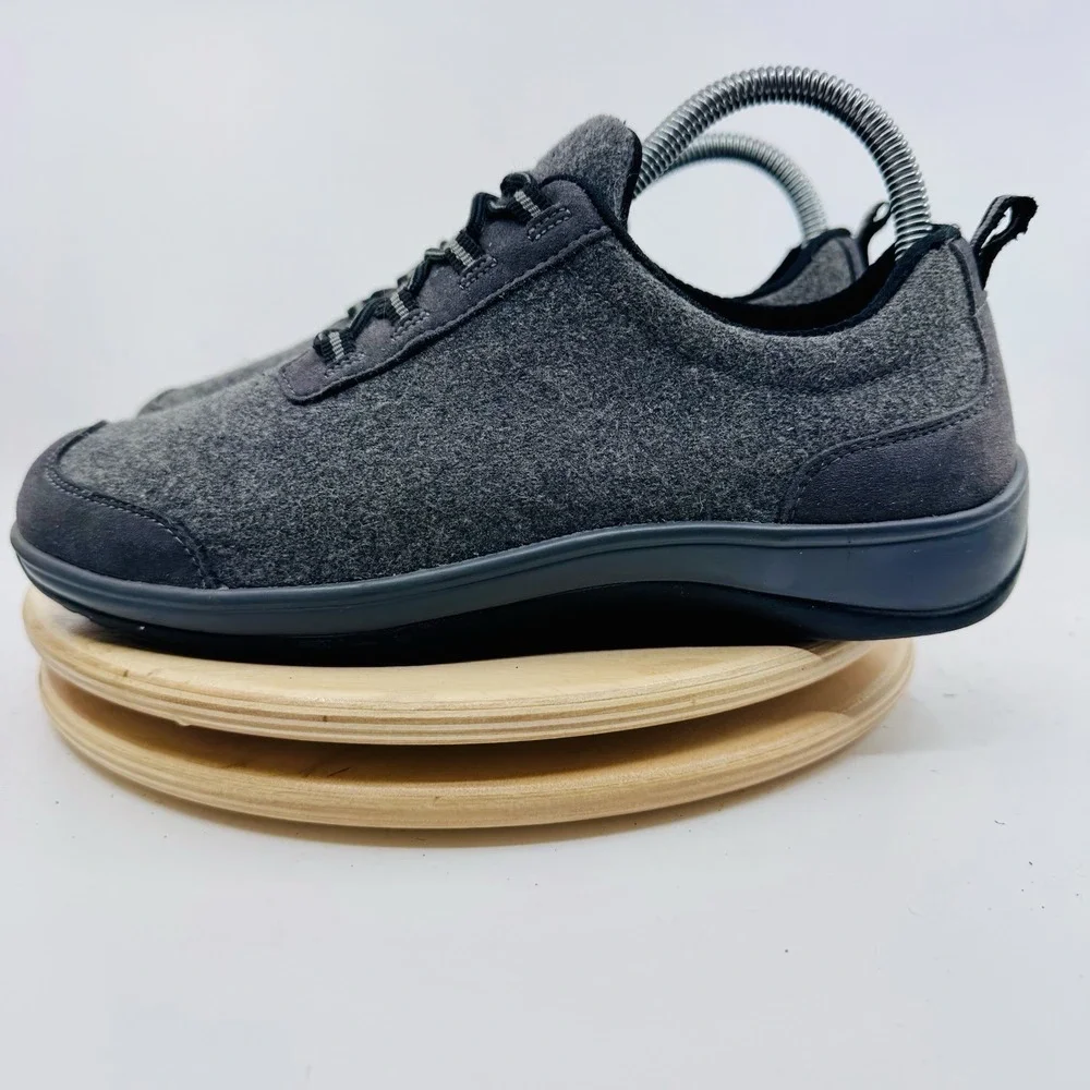 Orthofeet Sierra 711 Comfort Shoes Gray Wool Women's 7.5M Walking Shoes Ortho
